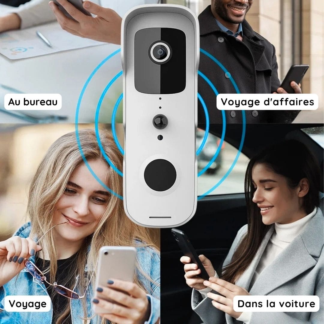 Sonnette Dernière Génération avec Caméra Connectée, Sans Fil et Enregistrement