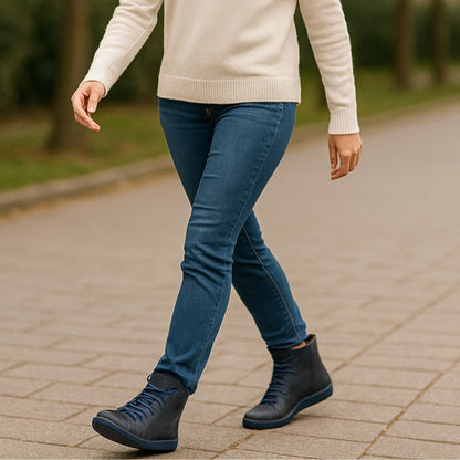 Chaussures Orthopédiques en Cuir à Lacets - Bottines pour Pieds Larges