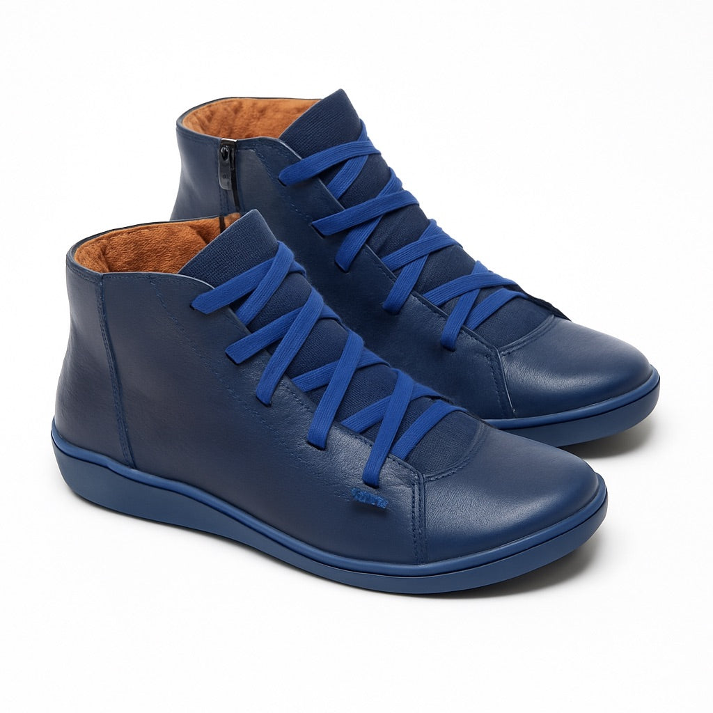Chaussures Orthopédiques en Cuir à Lacets - Bottines pour Pieds Larges