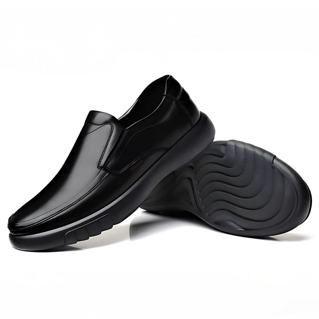 Chaussures orthopédiques noires chic pour hommes - Confort & Élégance au quotidien