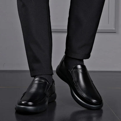 Chaussures orthopédiques noires chic pour hommes - Confort & Élégance au quotidien
