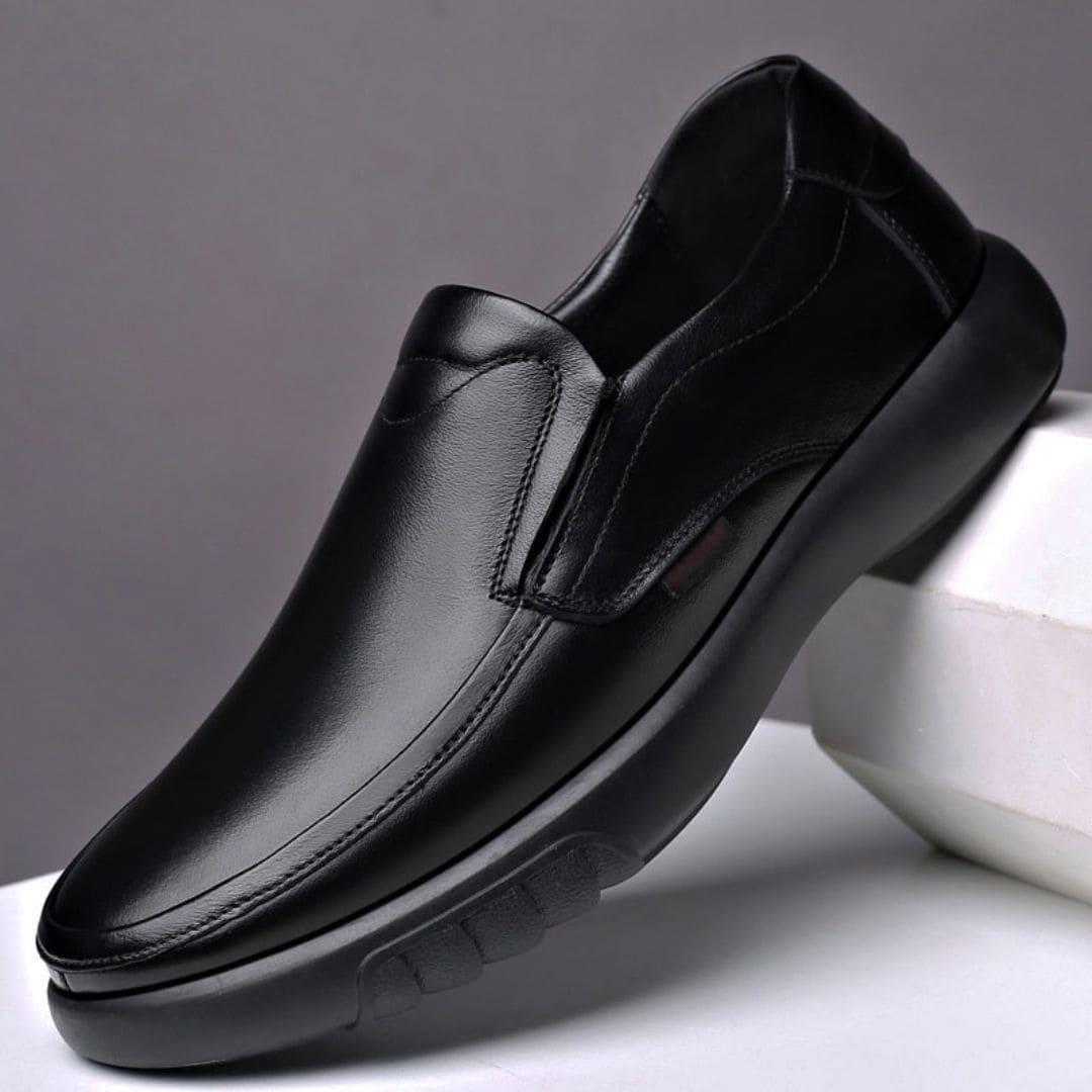 Chaussures orthopédiques noires chic pour hommes - Confort & Élégance au quotidien