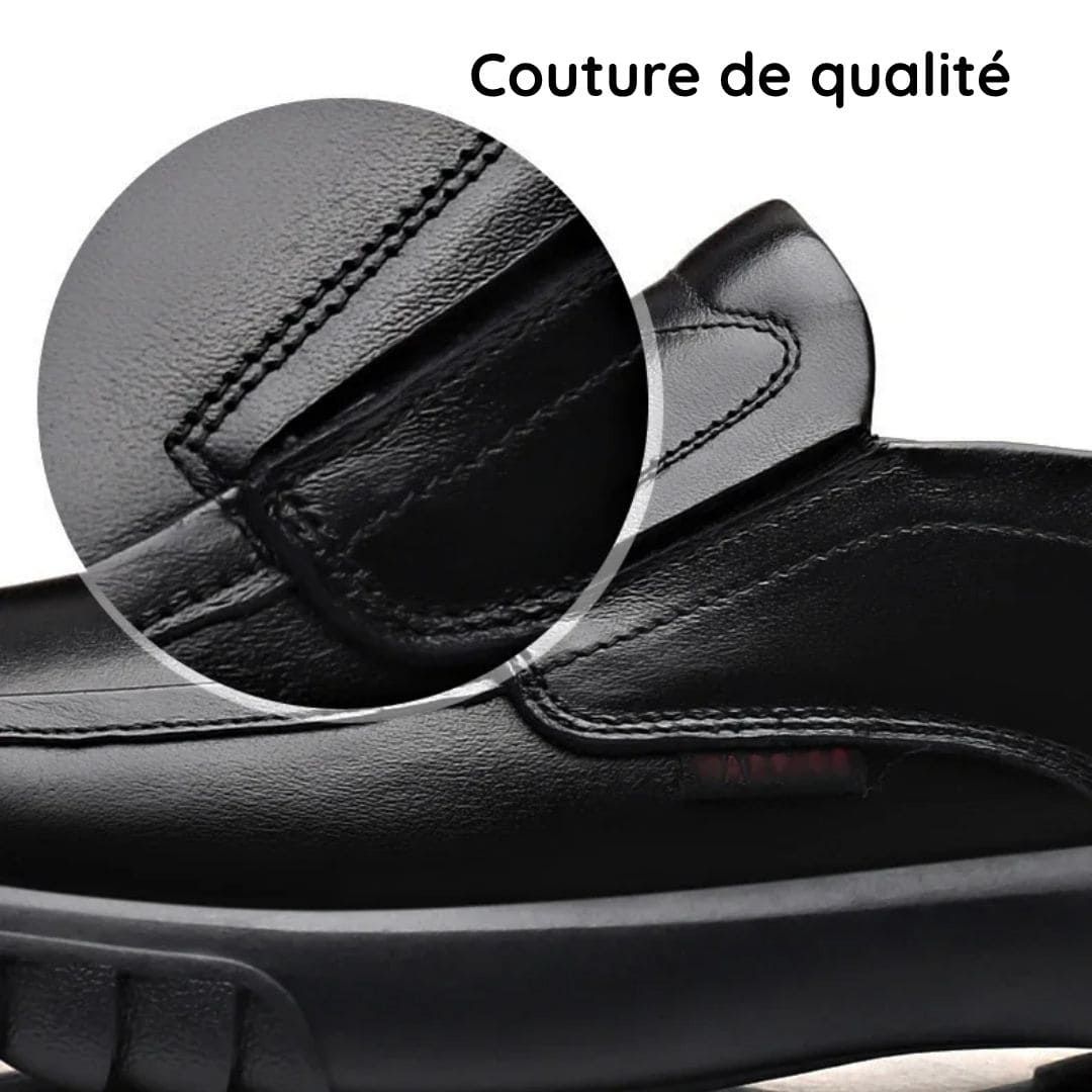 Chaussures orthopédiques noires chic pour hommes - Confort & Élégance au quotidien