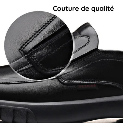 Chaussures orthopédiques noires chic pour hommes - Confort & Élégance au quotidien