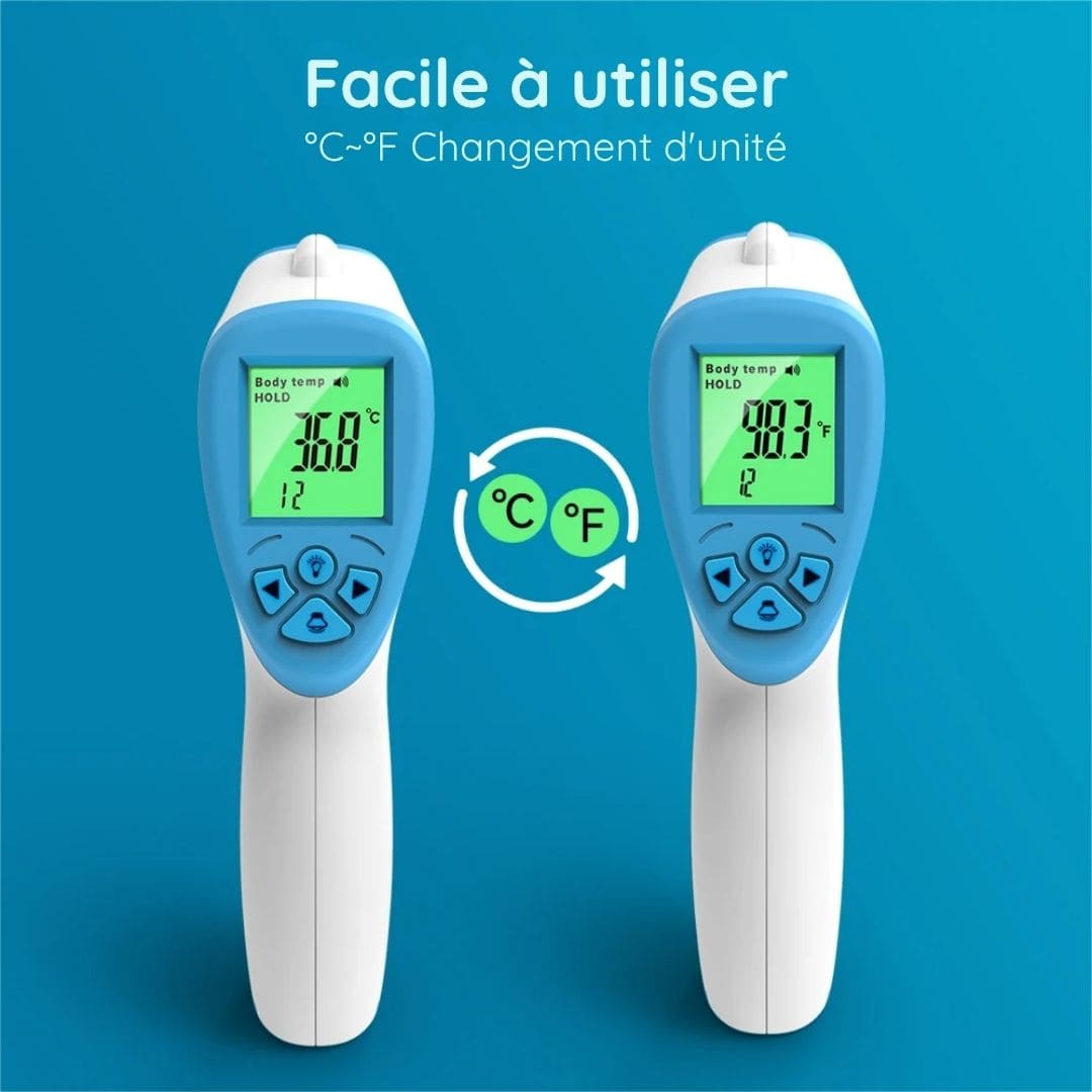 Thermomètre frontal infrarouge sans contact pour bébé et adulte